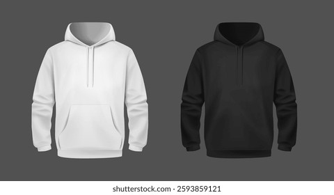 Stylish Unisex Hoodie. Front and Back View. Sports hoodies. Cozy clothes.