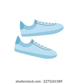 Stylish unisex sneakers. Cartoon sport shoes, fashion basic apparel, casual footwear wardrobe. Vector flat illustration