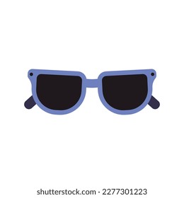 Elegantes gafas de sol unisex. Gafas elegantes de moda, dibujos animados para el concepto de protección del sol de los anteojos casuales. Ilustración plana del vector