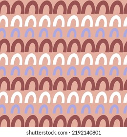 Stylish universal seamless pattern with minimalist shapes. Boho style vector texture in pastel colors for design and print.