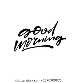 Stylish and uplifting Good Morning calligraphy that is perfect for creating positive and cheerful morning vibes