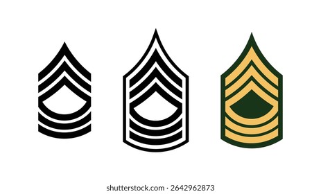 Elegante conjunto de crachás de veterano do Exército dos EUA