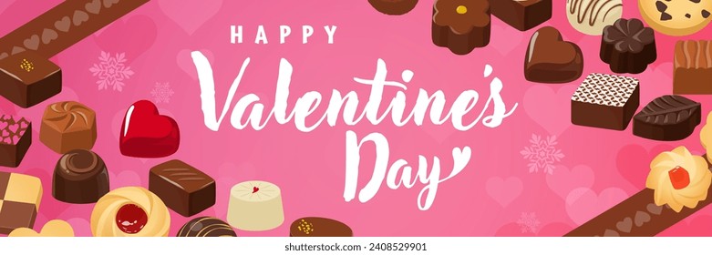 Stylish Valentine's Day banner material (3:1)