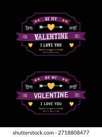Stylish Valentine's Day vector illustration set featuring classic love symbols and art.