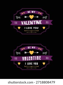 Stylish Valentine's Day vector illustration set featuring classic love symbols and art.