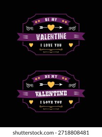 Stylish Valentine's Day vector illustration set featuring classic love symbols and art.