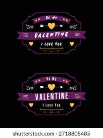 Stylish Valentine's Day vector illustration set featuring classic love symbols and art.