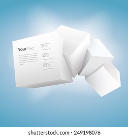 Stylish Vector Abstract Composition of Four Different Size Cubes 