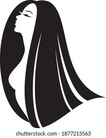 Stylish vector art. Long-haired beautiful girl. Perfect style.