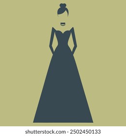 Stylish vector artwork of a girls' fashion dress design, perfect for modern apparel and boutique illustrations. Ideal for creating trendy, chic, and feminine digital fashion projects.