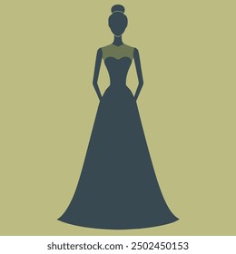 Stylish vector artwork of a girls' fashion dress design, perfect for modern apparel and boutique illustrations. Ideal for creating trendy, chic, and feminine digital fashion projects.