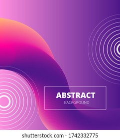 Stylish vector background with concentric circles and wave