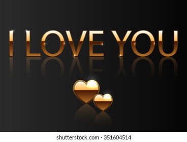 stylish vector background with gold text on a black background