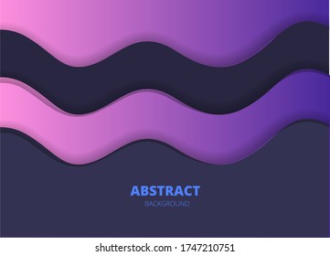 Stylish vector background with gray and violet paper waves