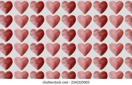 Elegante fondo vectorial con corazones de color rojo y burdeos