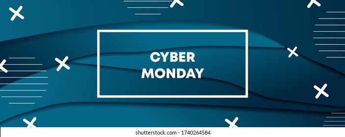 banner vectorial elegante con palabras ciberlunes