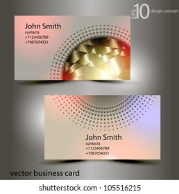 stylish vector business card with a geometrical ornament