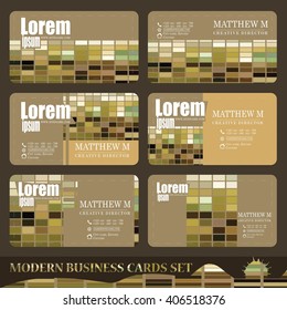 Stylish vector business card - olive