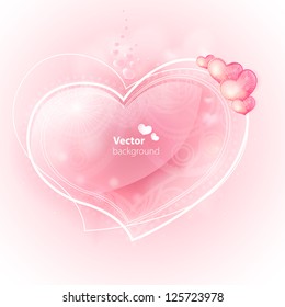 Stylish vector card with soft glossy decorated heart.