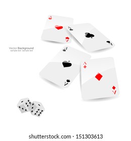 stylish vector casino cards and dice background