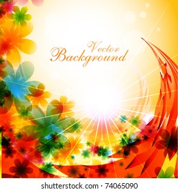 stylish vector colorful flower background