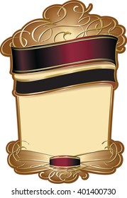 Stylish vector decorative wine label template with golden elements.
