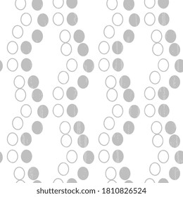 Stylish vector design. Seamless pattern with gray polka dots on white background. Artistic textured abstraction illustration.
