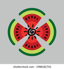 stylische Vektorgrafik für Design mit Wassermelone. Sommerwassermelone 