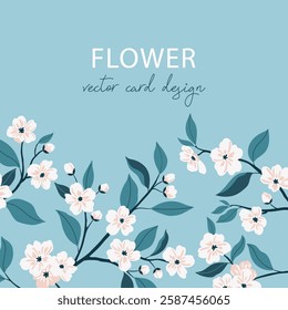 Stylish vector floral card. Wedding invitation or brochure template with place for text.