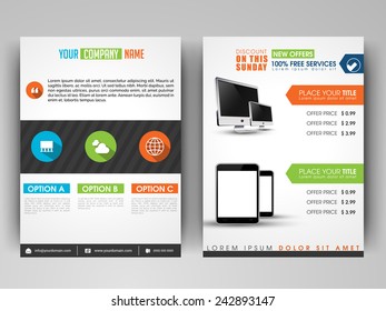 Stylish Vector flyer, brochure, magazine cover template can use for print and marketing.