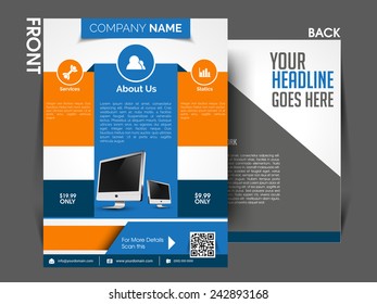 Stylish Vector flyer, brochure, magazine cover template can use for print and marketing.