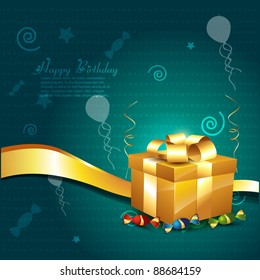 stylish vector gift box birthday design