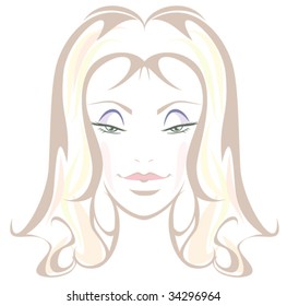 stylish vector girl portrait
