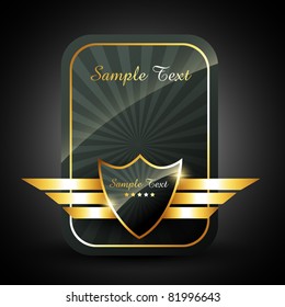 stylish vector golden label sign with space for your text