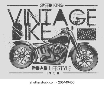 stylish vector graphics illustration of vintage motorcycle