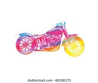 stylish vector graphics illustration of vintage motorcycle
