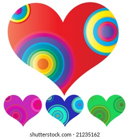 Stylish vector heart for colorful holiday