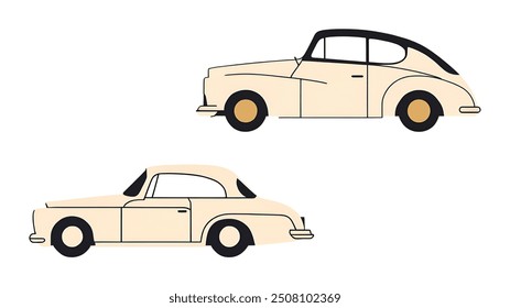 A stylish vector icon of a classic car, capturing the essence of retro automotive design. This icon is ideal for projects related to vintage themes, classic car events, automotive services, or nostalg