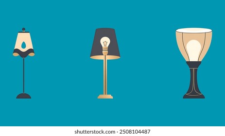 A stylish vector icon of a decorative lamp, ideal for use in projects related to interior design, home decor, and lighting solutions. The icon features a sleek and modern design, making it perfect