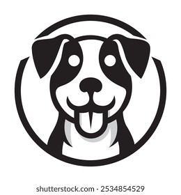 Stylish vector icon of a dog log, featuring a sleek design on a clean white background. Perfect for pet-related projects, branding, and more. Capture attention with this modern, playful graphic