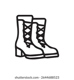 A stylish vector icon of lace up boots ideal for fashion designs shoe concepts or graphical representations of style.