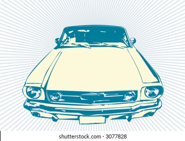 Stylish vector  illustartion of  the retro  Car