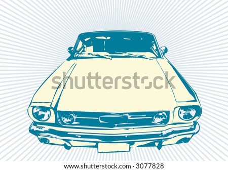 Stylish vector  illustartion of  the retro  Car