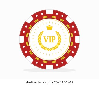 A stylish vector illustration of a casino chip topped with a crown, ideal for gambling or luxury-themed designs

