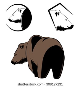 stylish vector illustration depicting a grizzly bear