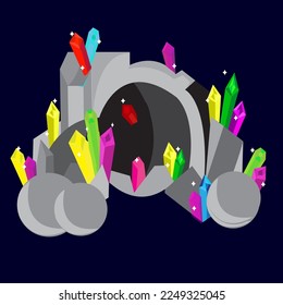 stylish vector illustration with lots of shiny gemstones