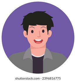 Elegante ilustración vectorial de un hombre con una camisa gris clara y brillante, con un diseño plano