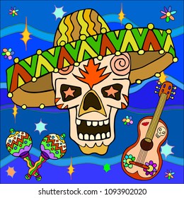 Stylish vector illustration of a mexican dead day