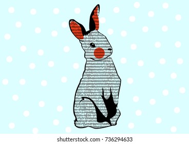 Stylish vector illustration of rabbit