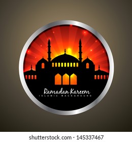 ilustración vectorial elegante de la etiqueta ramadan kareem